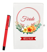 Yılbaşı Hediyesi Kişiye Özel Defter ve Roller Kalem Hediye Seti