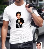 BK Gift Kişiye Özel Godfather Baba Karikatürlü Beyaz T-Shirt-4