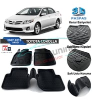 Toyota Corolla Havuzlu 3D Paspas Niken Siyah 2007-2012
