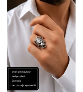 Wolf King Adjustable Ring Kurt Hükümdarı Erkek Yüzüğü