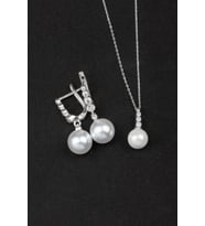 İNCİ KOLYE VE KÜPE SETİ 925 Ayar Gümüş Set