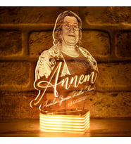 Kişiye Özel Anneler Günü Hediyesi, Led Aydınlatma (Beyaz)
