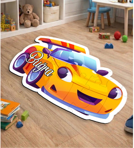 eJOYA Kişiye Özel Araba Tasarımlı Puzzle Keçe Halı 116289