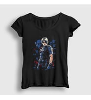Presmono Kadın Siyah Leon Kennedy Resident Evil T-Shirt 435799tt