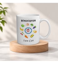 Kişiye Özel İsimli Diyetisyen Meslek Kupa Bardak
