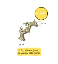Dekoratif Polimer 2,5 cm Duvar Çıtası Uyumlu Köşe Motifi (Krem)
