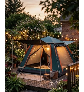 Geniş Aile Kamp Çadırı 240x210 Cm Güneşlikli Otomatik Kurulum Outdoor Çadır