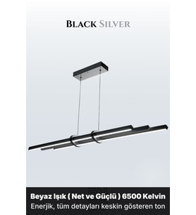 Cosmo Silver Lineer LED Sarkıt Avize – Kumandalı Dim Edilebilir – Yukarı & Aşağı Işık