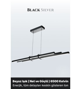 Cosmo Silver Lineer LED Sarkıt Avize – Kumandalı Dim Edilebilir – Yukarı & Aşağı Işık