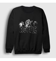Presmono Unisex Siyah Be Rock AC/DC Sweatshirt 5827tt