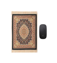 Bursa İpek Siyah Dekoratif Küçük Halı Mousepad