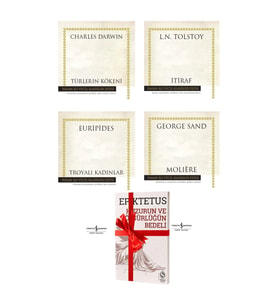 Huzurun Ve Özgürlüğün Bedeli - Türlerin Kökeni - Itiraf - Troyalı Kadınlar - Moliere - 5 Kitap Set