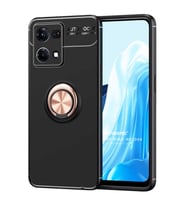Microsonic Oppo Reno 7 4G Kılıf Kickstand Ring Holder Siyah Rose