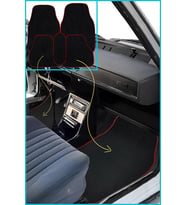Renault 12 Toros 5 Parça Araç Oto Halı Paspas  Kırmızı Kenarlı Siyah Araba Paspas
