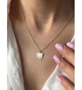 Kişiye Özel 925 Ayar Gümüş Minimal Domuz Figürlü Kolye (Gold)