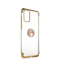 Galaxy S20 Kılıf Zore Gess Kenarları Renkli Yüzük Aparatlı Kılıf (Gold)