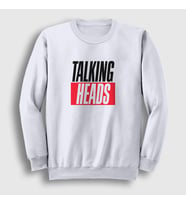 Presmono Unisex Beyaz Logo Talking Heads Sweatshirt 491988tt (Beyaz)