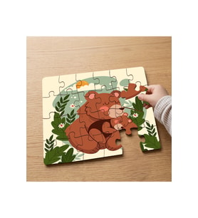 Anne ve Yavru Ayı Tasarımlı 24 Parça Ahşap Çocuk Puzzle MPK0683