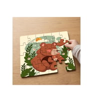 Anne ve Yavru Ayı Tasarımlı 24 Parça Ahşap Çocuk Puzzle MPK0683