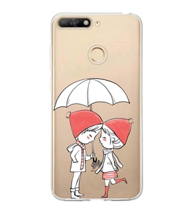 Huawei Y6 2018 Uyumlu Kapak Aşk Tasarımlı Şeffaf Silikon Kılıf