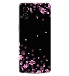 Vivo Y15S Y32 Y33S Y51 Y53S Kılıf Desemli Silikon Black flowers 1391