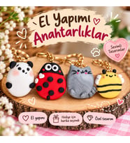 Hayvan Figür Anahtarlıkiar 4'lü