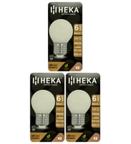 (3 Adet) Heka 6W (48W) 3000K (Sarı Işık) E27 Duylu Soft Led G45 Ampul