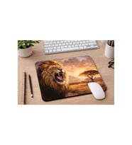 Aslan Desenli Mousepad 21x17,5 cm – Kaymaz Tabanlı Düz Mouse Pad – Ofis & Gaming