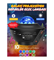 Yıldızlı Projeksiyon Tavan Bulutsu Galaxy Lazer Işıklı Disko Topu Bluetooth Hoparlör Parti Led Lamba