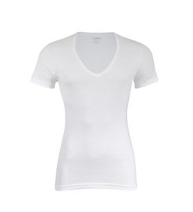 6 Adet Yıldız Erkek Likralı Derin V Yaka T-Shirt Fanila Beyaz 355