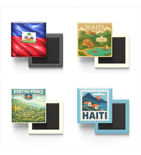 Buzdolap Magnetleri - Haiti Port-au-Prince - 4'lü Set Magneti