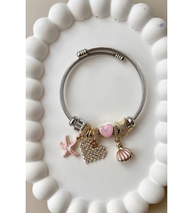 8052 Deniz Yıldızı Sallantılı Çelik Bileklilk (Pembe)