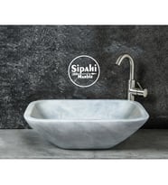Sipahi Marble Afyon Bulutlu Kare Çanak Lavabo