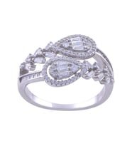 Kadın 925 Ayar Gümüş Yüzük (ZRK 2160) Baget Taşlı 3.8 gr