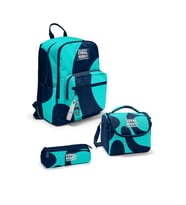 Coral High Lacivert Turkuaz Desenli 3'lü Okul Çanta Seti SET0123686 - Erkek (Çok Renkli)