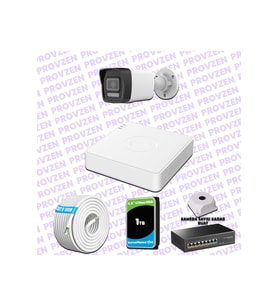 Provzen Hikvision 1 IP 4MP Hibrit ColorVu Güvenlik Kamerası Seti Olay Anında bildirim