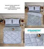 ETE HOMETEX ÇİFT KİŞİLİK LÜX WELSOFT YORGAN SETİ 195X215CM ZEBRA GRİ 8696474231950