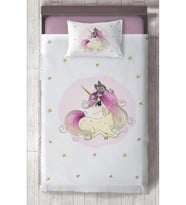 MEKTA HOME BEBEK VE ÇOCUK ODASI Yıldızlı Unicorn Desenli Yatak Örtüsü