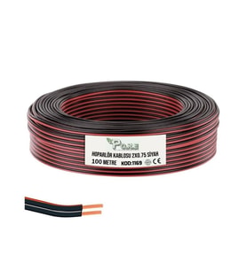 Poke Elektrik Ve Hoparlör Kablosu Kordon 2X0.75 100Mt - Siyah