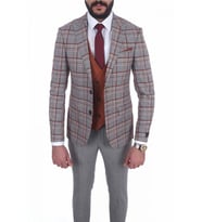 Kombinli Slimfit Drop 6 Takım Elbise (Gri)