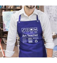 BK Gift Profesyonel Resim Öğretmeni Tasarımlı Lacivert Mutfak Önlüğü, Resim Önlüğü, Şef Önlüğü, Ev Hediyesi, Öğretmenler Günü Hediyesi