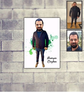 Kişiye Özel Kendin Tasarla Karikatürlü Ahşap Tablo 30x47 Model-3