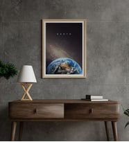 Dünya Earth Uzay Metal Poster Metal Tablo Metal Üzerine Baskılı Metal Poster Ev Duvar Dekorasyon