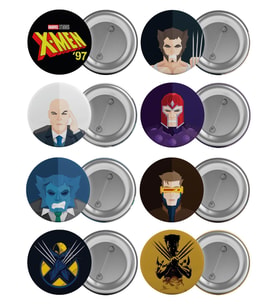 X-Men Çanta Rozeti Seti 8 Adet X Men En Büyük Boy 5.8cm İğneli Broş