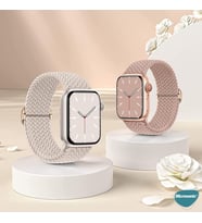 Apple Watch Series 9 45mm için Kordon Knitted Fabric Loop Kırmızı [Watch Series 9 45mm ile Uyumlu Kordon - Kırmızı]