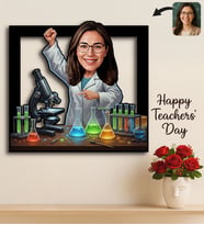 BK Gift Kişiye Özel Kadın Öğretmen Karikatürlü 3D Ahşap Tablo -11, Öğretmene Hediye, Öğretmenler Günü Hediyesi