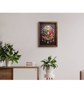 BK Home Osmanlı Arması Tasarımlı Doğal Masif Ahşap Çerçeveli Tablo 45x65cm-4