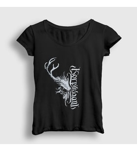 Presmono Kadın Siyah Skull Korpiklaani T-Shirt 161947tt