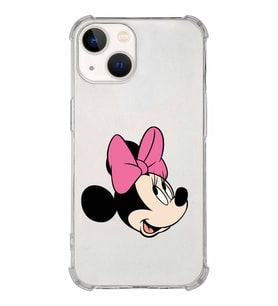 Apple iPhone 13 Uyumlu Köşe Korumalı Antişok  Kapak Minnie Mouse Tasarımlı Şeffaf  Kılıf