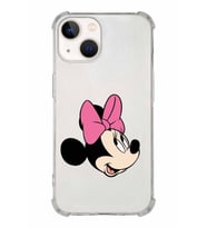 Apple iPhone 13 Uyumlu Köşe Korumalı Antişok  Kapak Minnie Mouse Tasarımlı Şeffaf  Kılıf